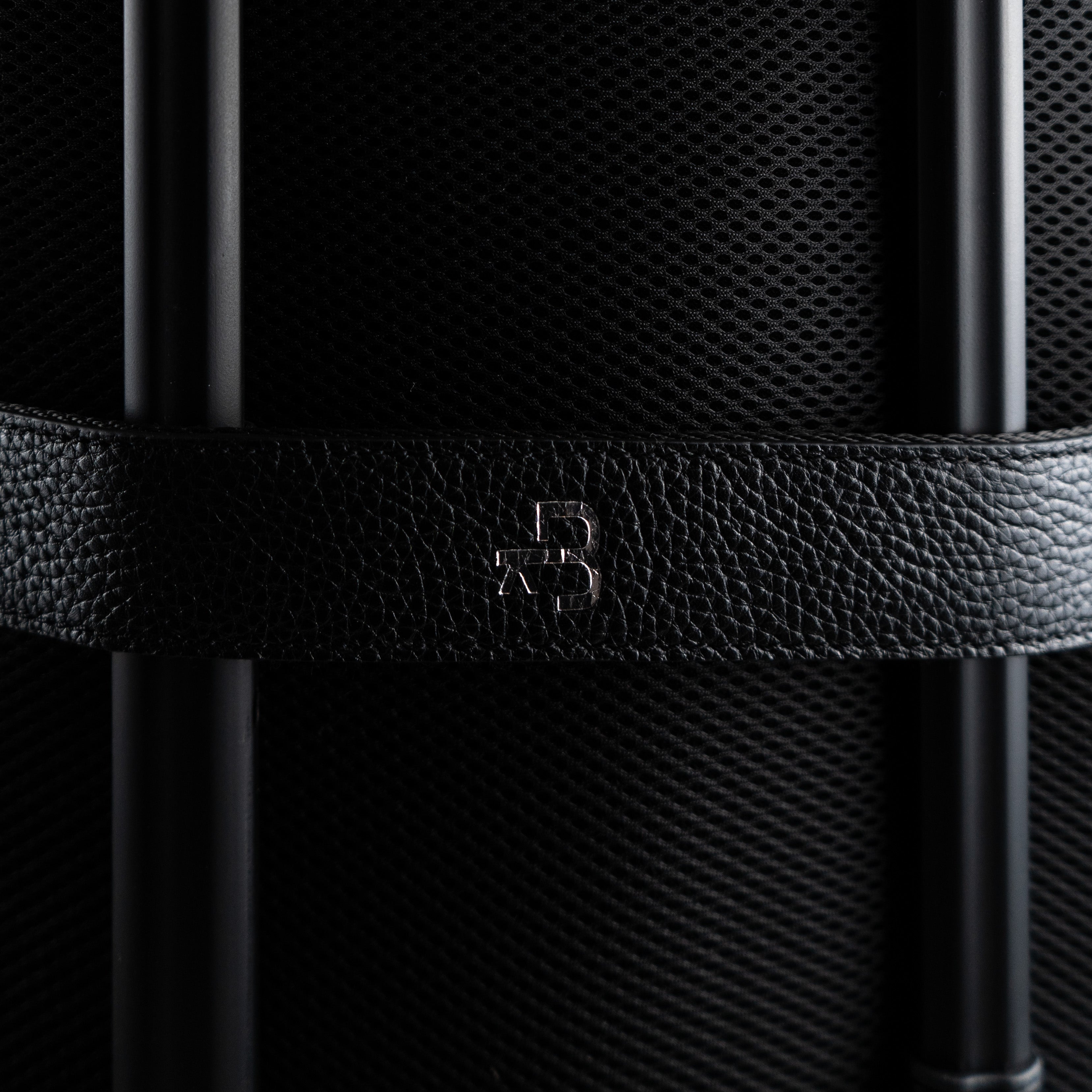 Leather suitcase strap on Backey Briefcase